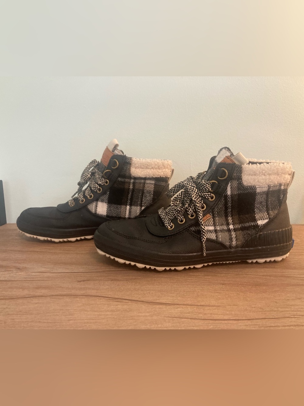 Keds Plaid Sherpa-Lined Sneakers - Picture 2 of 5